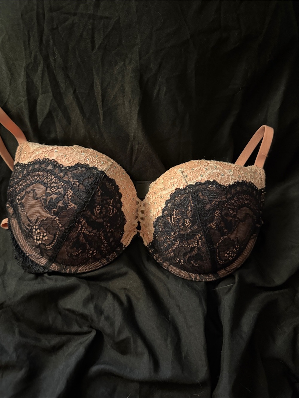 La Senza pink / nude and Black Lace very sexy Push-Up Bra